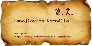 Manojlovics Kornélia névjegykártya